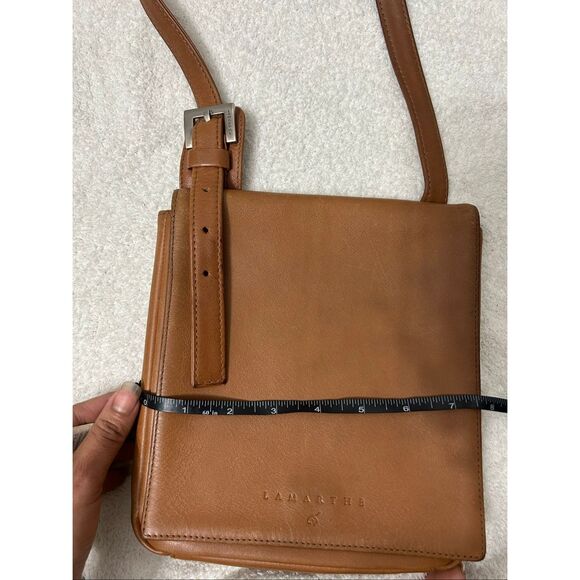 Vintage Lamarthe crossbody leather camel bag - Picture 11 of 12